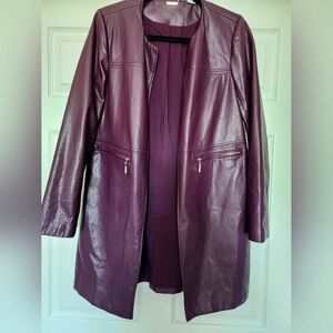 Chico's Women's Plum Faux Leather Jacket